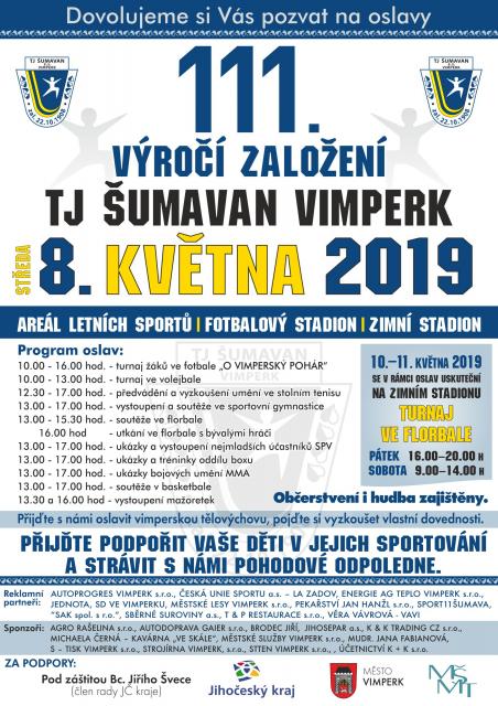 111. VÝROČÍ ZALOŽENÍ TJ ŠUMAVAN VIMPERK