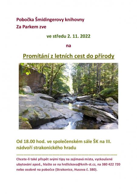 Promítání z letních cest do přírody