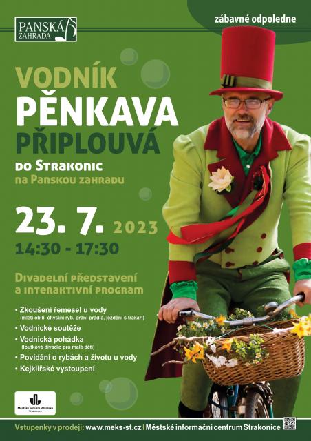 Vodník Pěnkava připlouvá do Panské zahrady