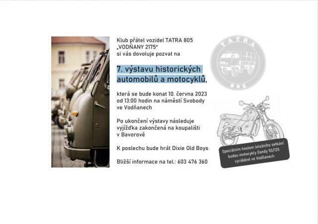 7. výstava historických  automobilů a motocyklů Vodňany