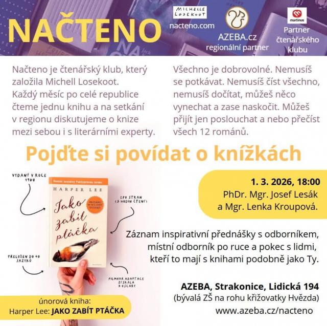 Načteno - veřejné setkání knižního klubu