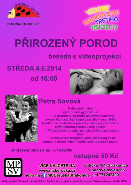 Přirozený porod - beseda s videoprojekcí