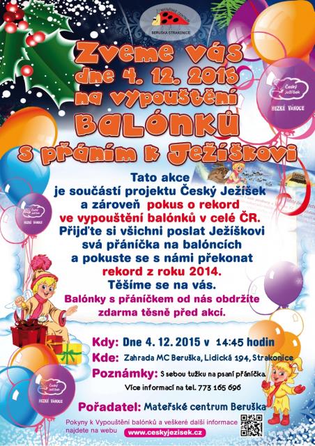 Vypouštění balónků s přáním Ježíškovi