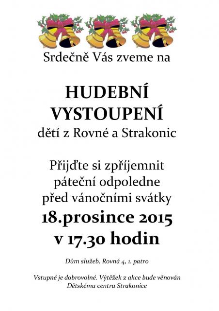 Hudební vystoupení dětí z Rovné